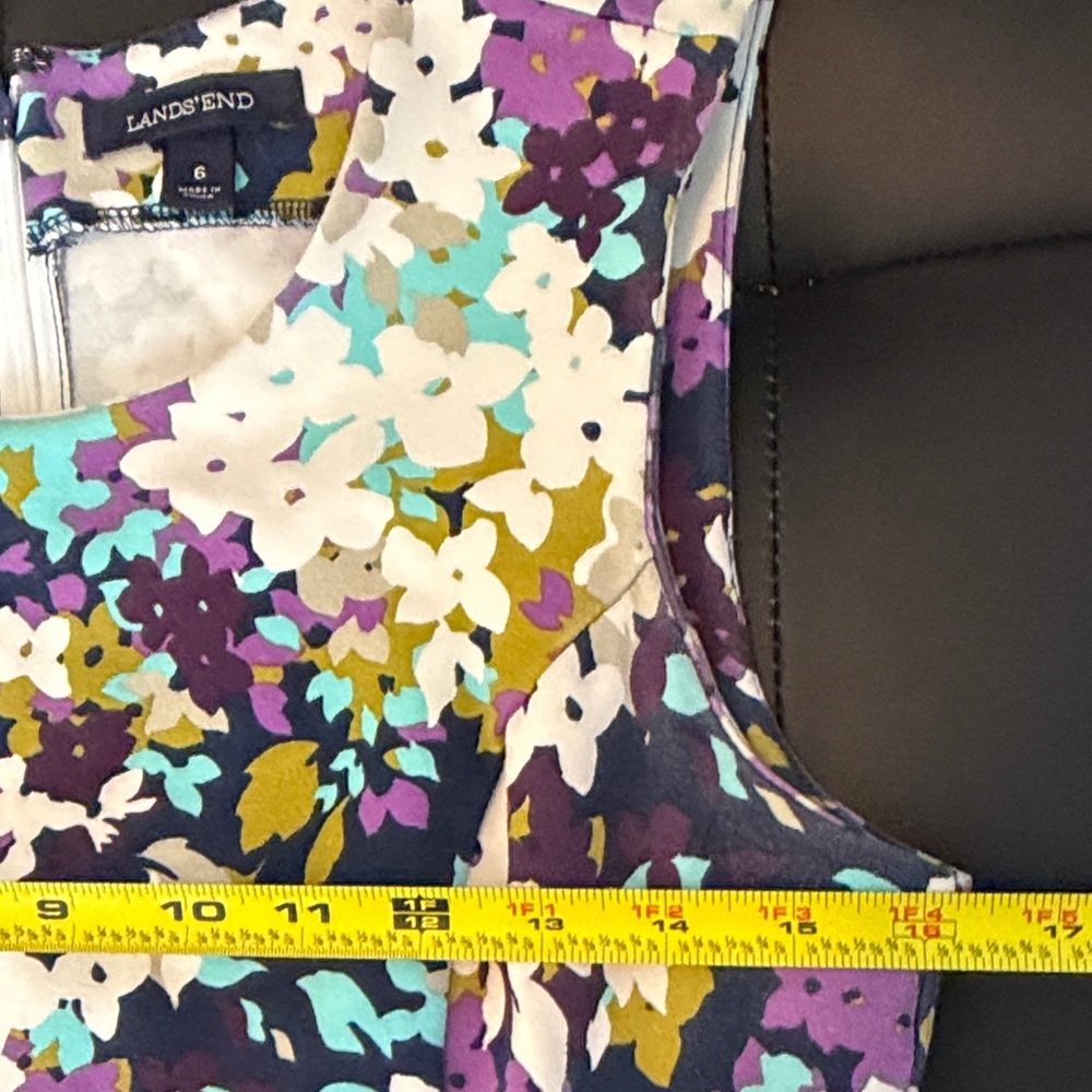 Lands' End Sleeveless Floral Midi Dress in Purple, White and Teal size 6 - Picture 10 of 15